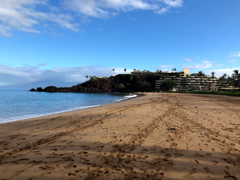 Black rock on Kaanapali Beach. The coral isn’t as nice as it used to be.